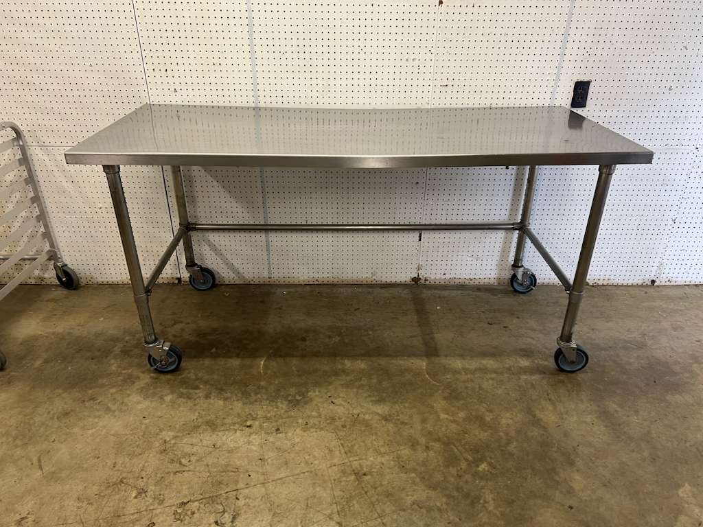 Used 72" X 30" Stainless Steel Table with Casters - FG