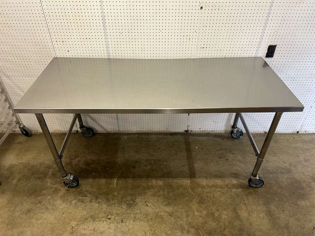 Used 72" X 30" Stainless Steel Table with Casters - FG