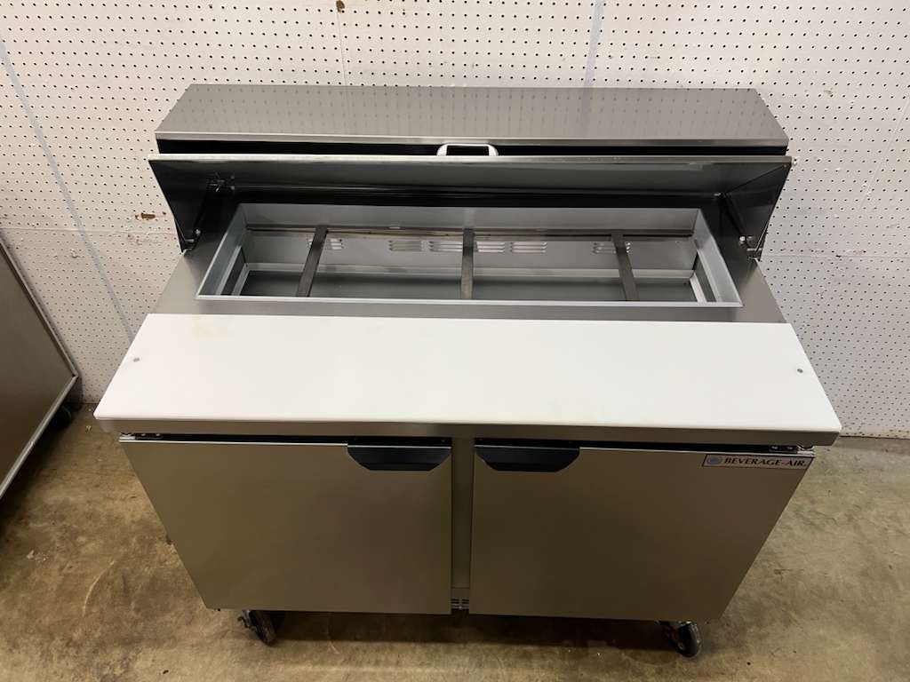 Used 48" Beverage Air SPE48HC-12 Sandwich/Salad Prep Table w/ 2 Doors - FG