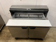 Used 48" Beverage Air SPE48HC-12 Sandwich/Salad Prep Table w/ 2 Doors - FG
