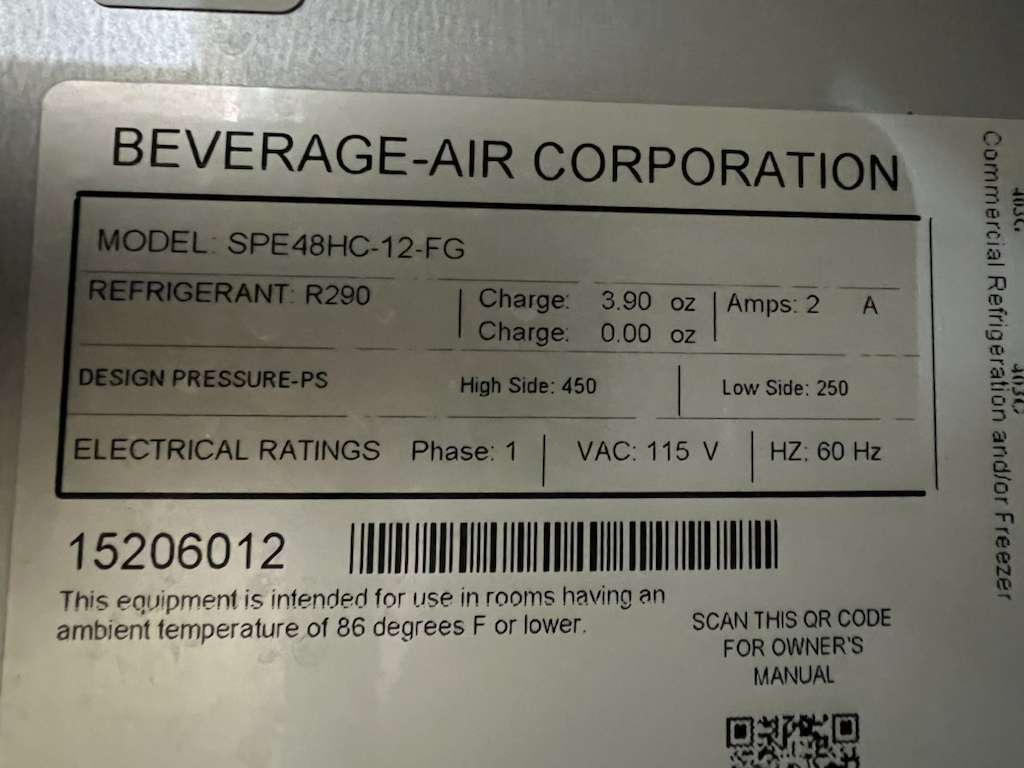 Used 48" Beverage Air SPE48HC-12 Sandwich/Salad Prep Table w/ 2 Doors - FG