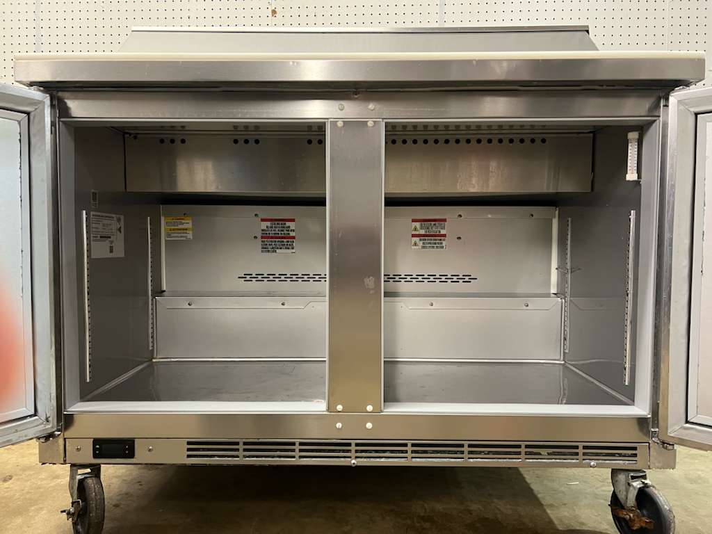 Used 48" Beverage Air SPE48HC-12 Sandwich/Salad Prep Table w/ 2 Doors - FG