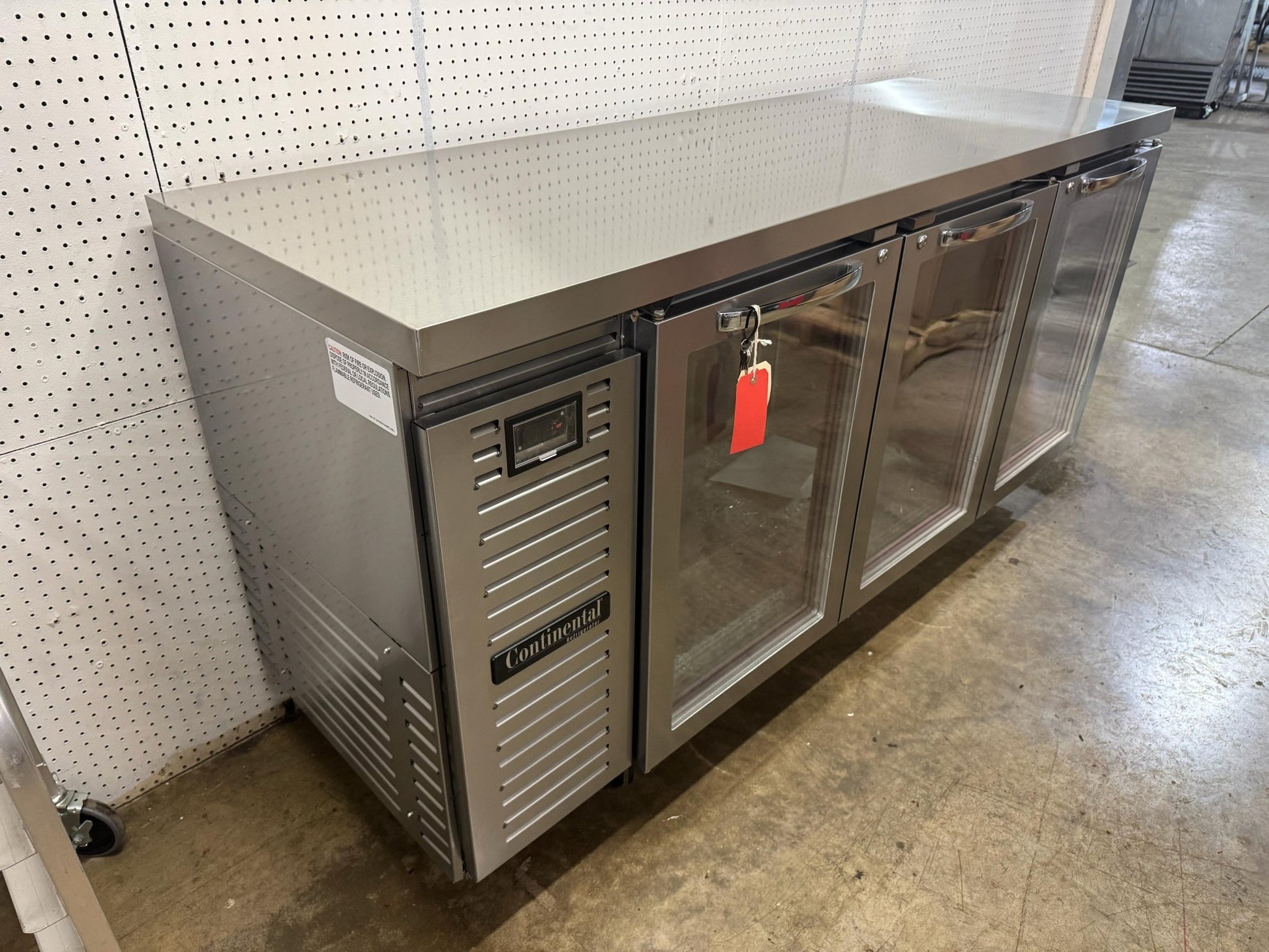 New 79" Continental BB79NSSG Stainless Glass Door Back Bar Refrigerator 115V - Falcon Restaurant Supply - 3