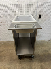 Used Stainless Steel Mobile Breading Station on Casters