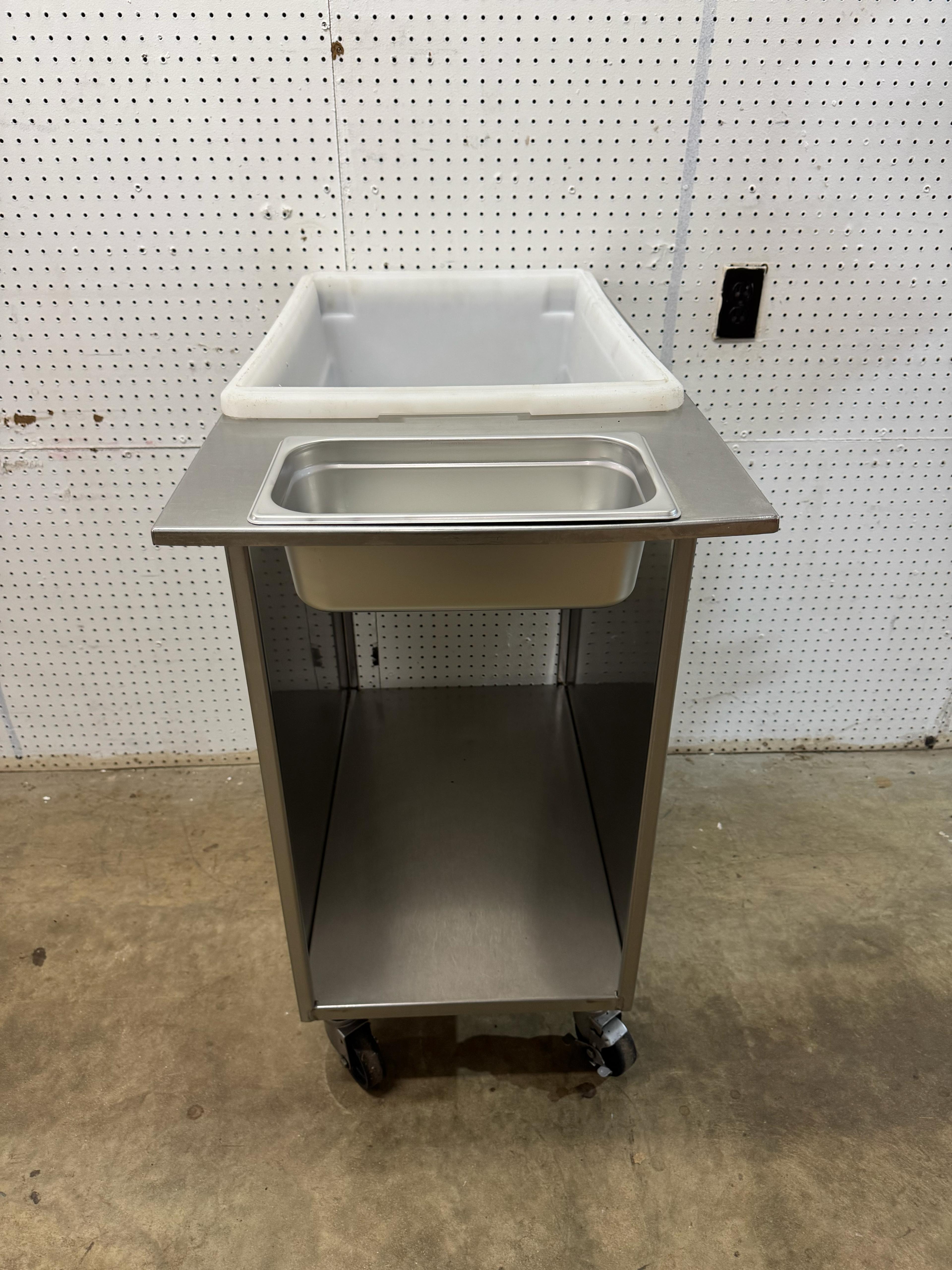 Used Stainless Steel Mobile Breading Station on Casters