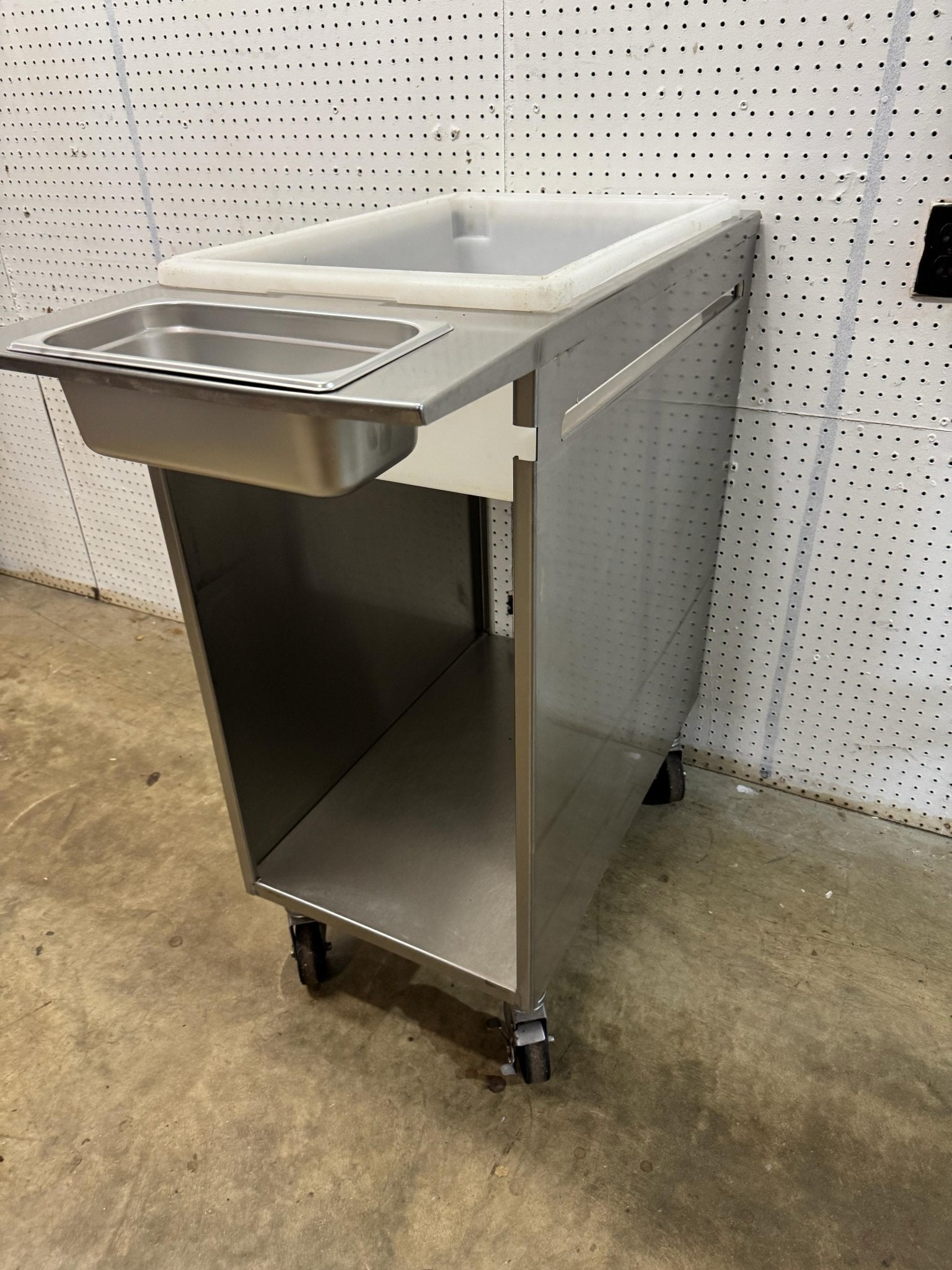 Used Stainless Steel Mobile Breading Station on Casters - Falcon Restaurant Supply - 3