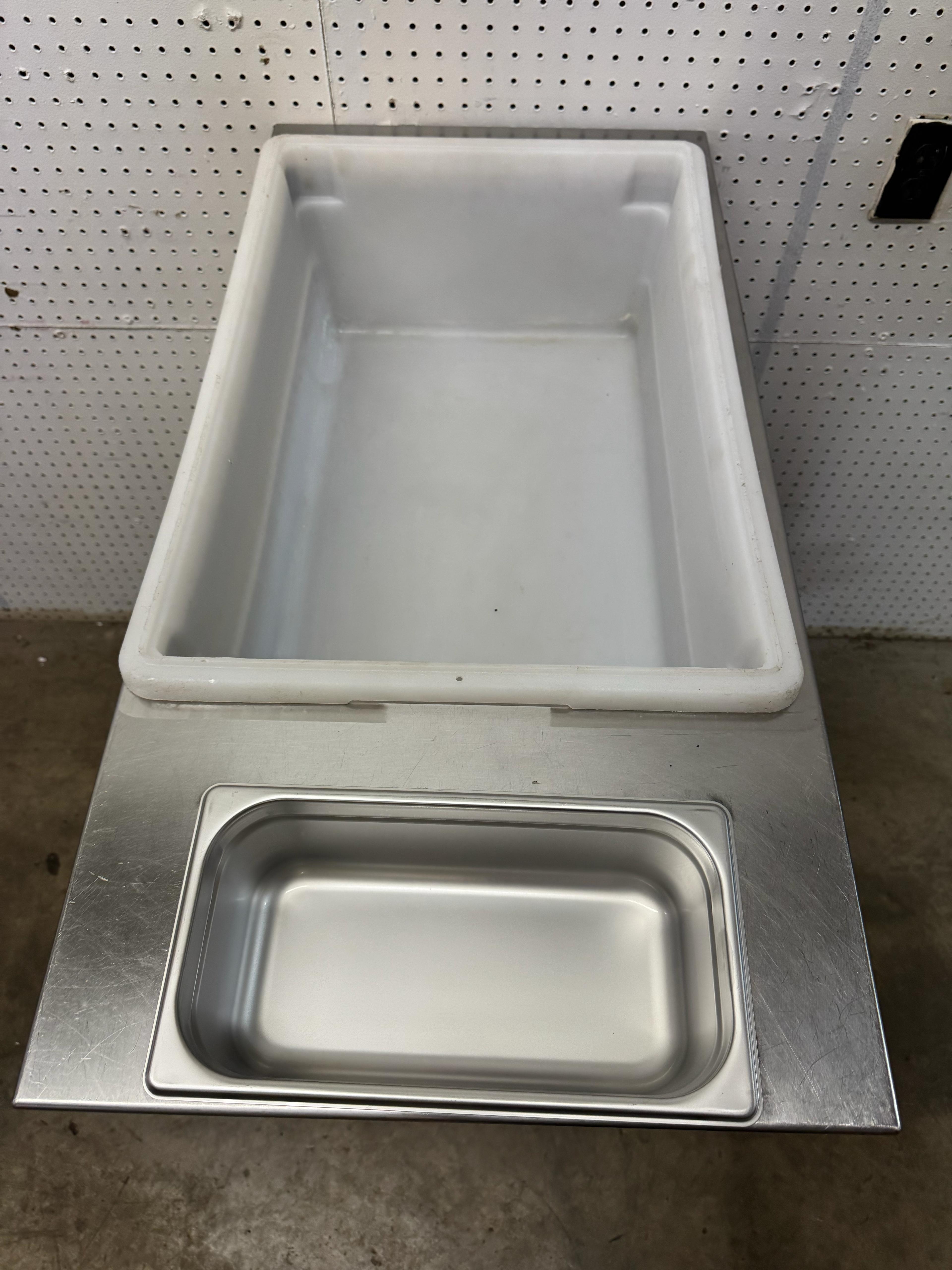 Used Stainless Steel Mobile Breading Station on Casters