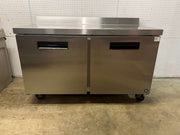 Used 60" Hoshizaki WR60B Steelheart Stainless Steel 2 Door Worktop Refrigerator - TH1 - Falcon Restaurant Supply - 1