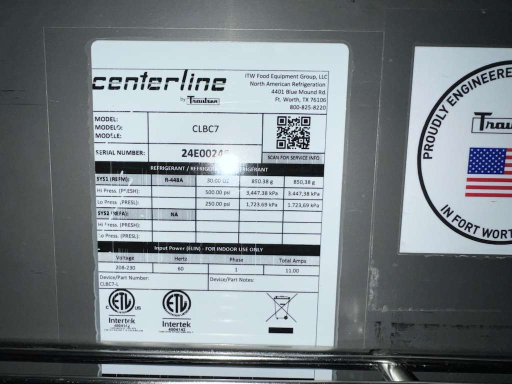 Used Traulsen Centerline CLBC7 Self-Contained Reach-In Blast Chiller 208-230V - TH1
