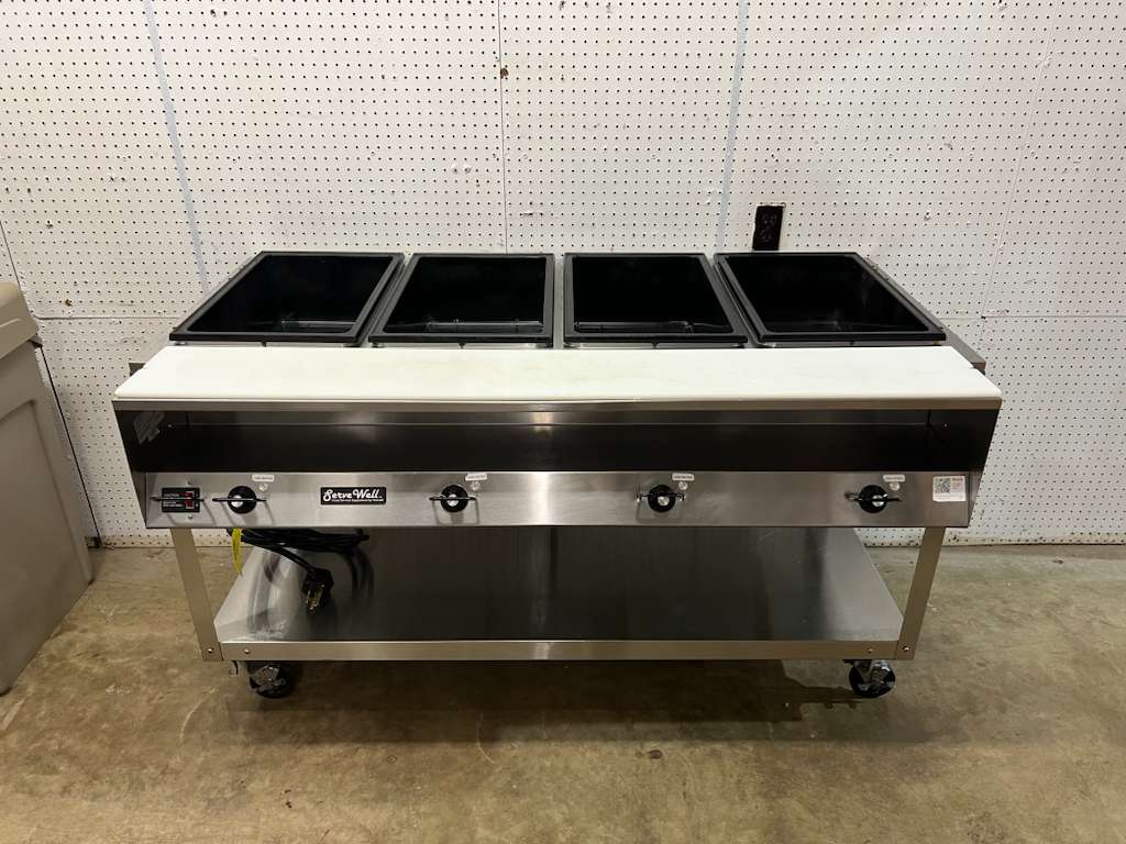 Used 61" Vollrath Servewell 4 well Stainless Steel Steam Table 120V 2800W - TH1