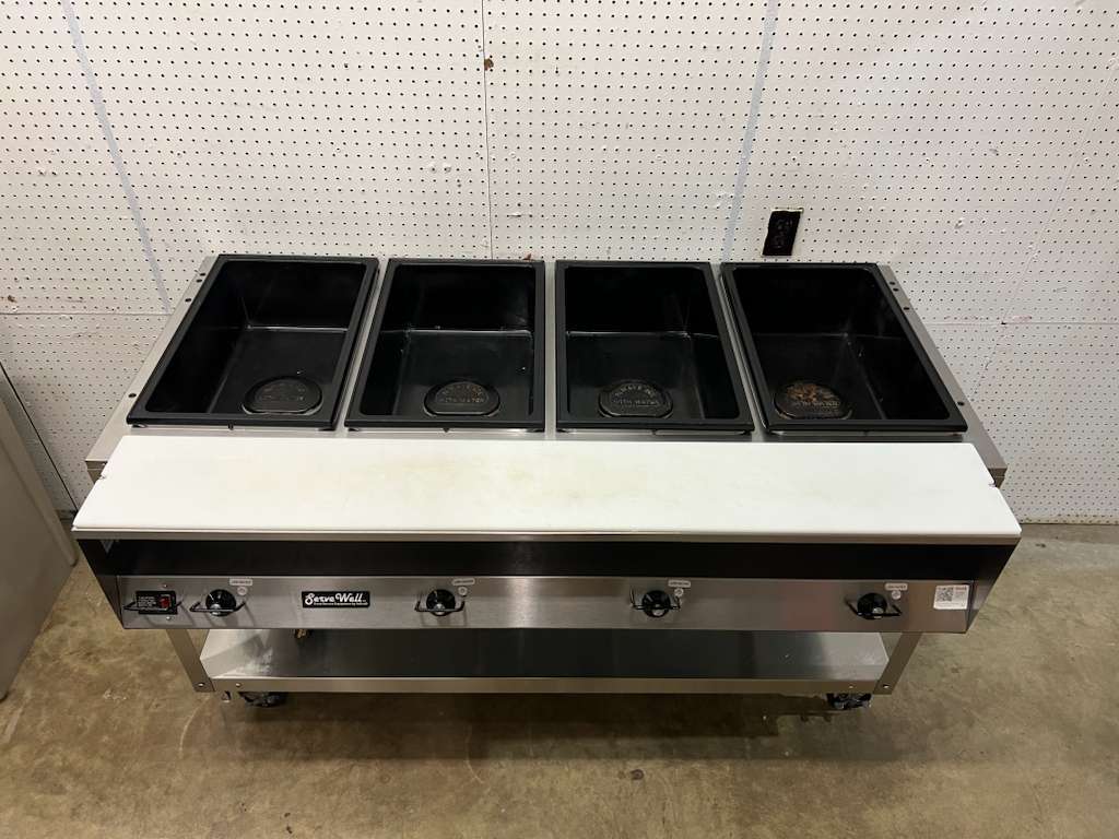 Used 61" Vollrath Servewell 4 well Stainless Steel Steam Table 120V 2800W - TH1