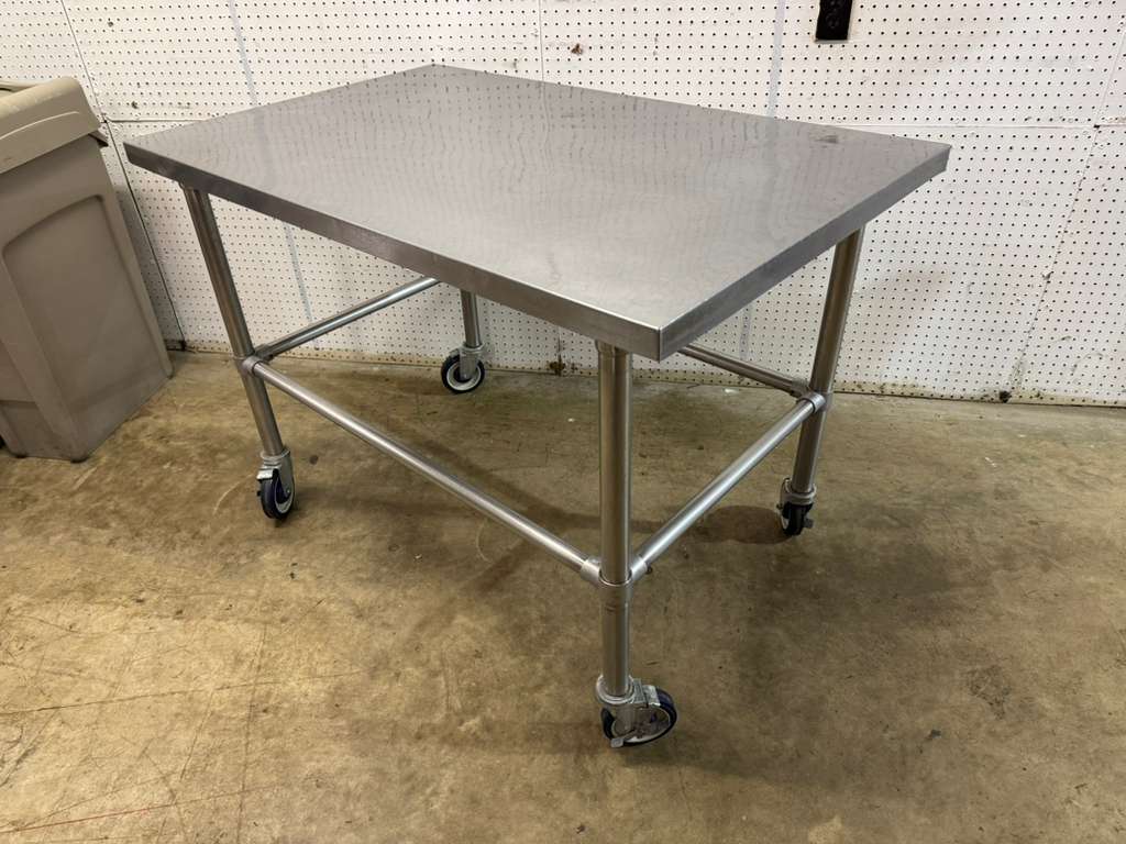 Used 48"X 30" Stainless Steel Table with Casters