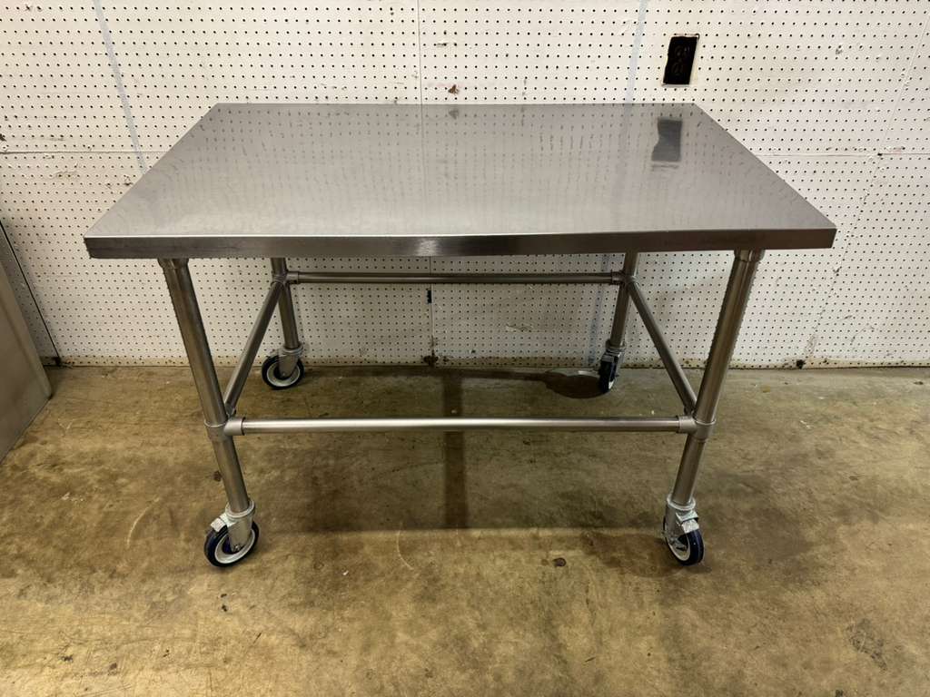 Used 48"X 30" Stainless Steel Table with Casters