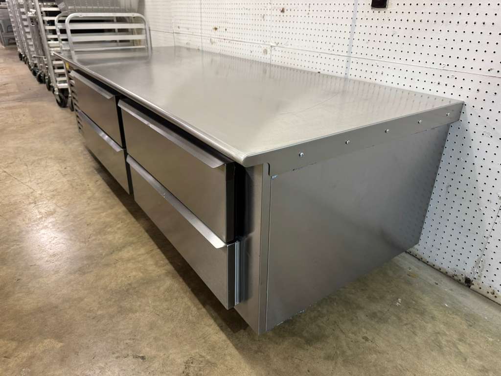 Used 84" Traulsen TE084HT 4 Drawer Refrigerated Chef Base with Casters  115V - FG
