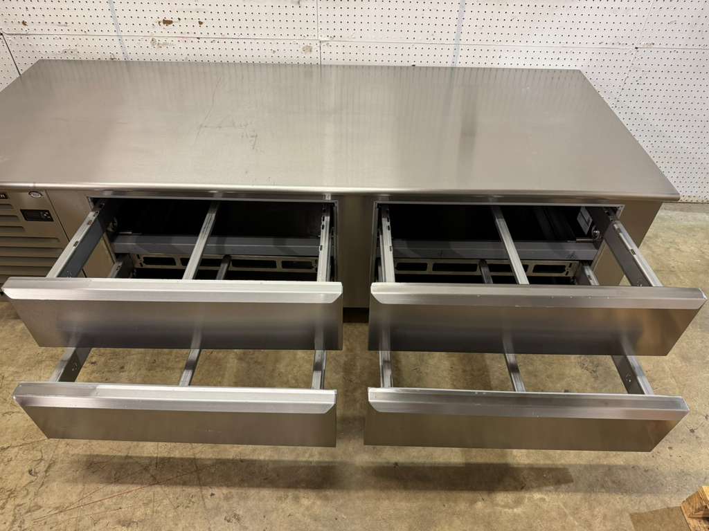 Used 84" Traulsen TE084HT 4 Drawer Refrigerated Chef Base with Casters  115V - FG