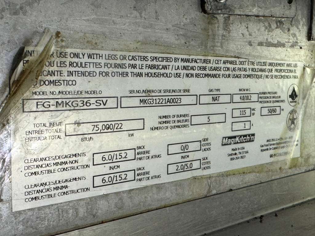 Used 2021 36" MagiKitch'n MKG - 36 Griddle with Thermostatic Controls - 90,000 BTU - FG - Falcon Restaurant Supply - 8