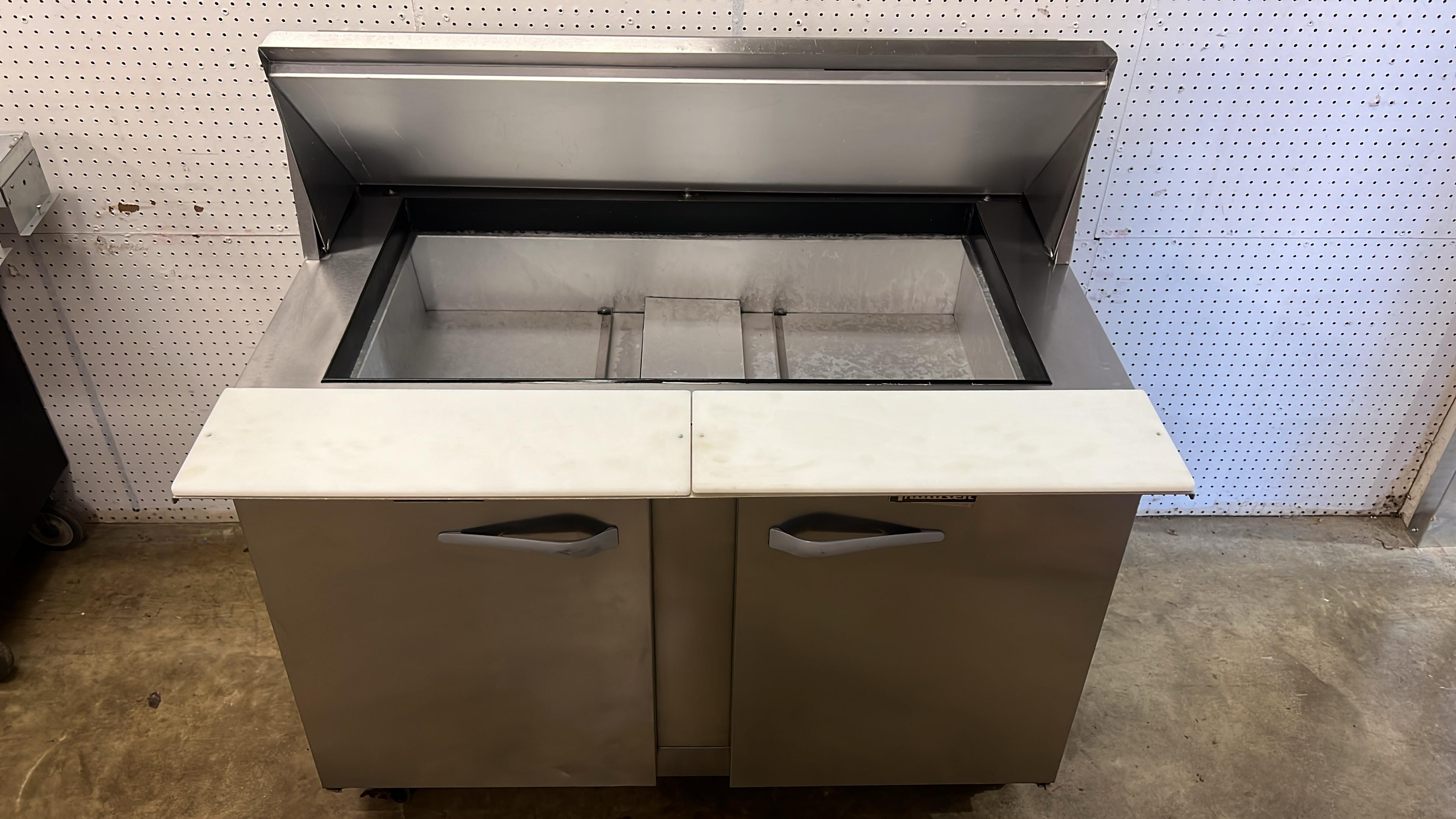 Used 48" Traulsen UPT4818-LR 2 Door Refrigerated Sandwich Prep Table - FG
