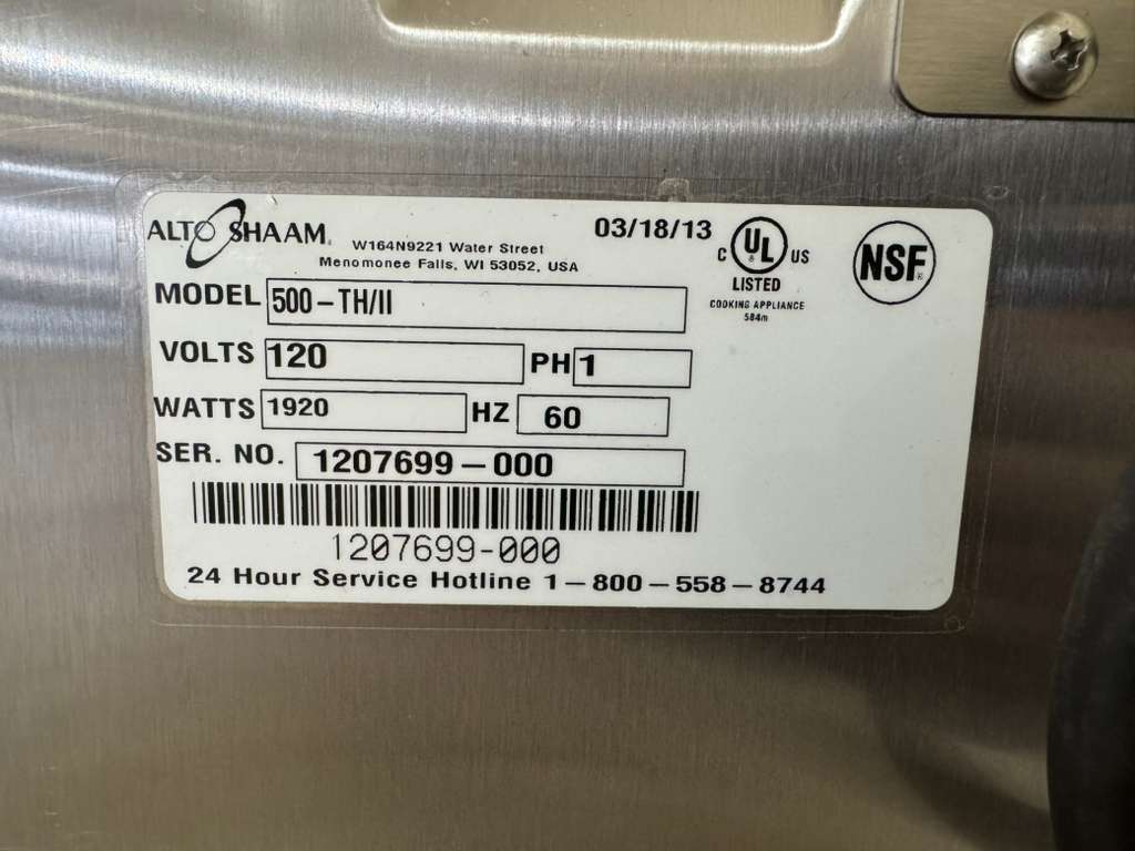Used Alto-Shaam 500-TH/II Undercounter Cook and Hold Oven  120V - TH1
