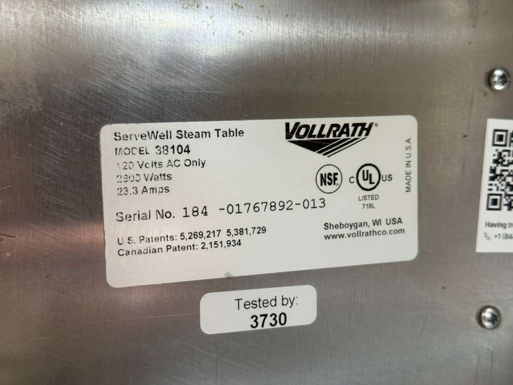 Used 61" Vollrath 38104 ServeWell Electric Four Pan Sealed Well Hot Food Table 120V - TH1