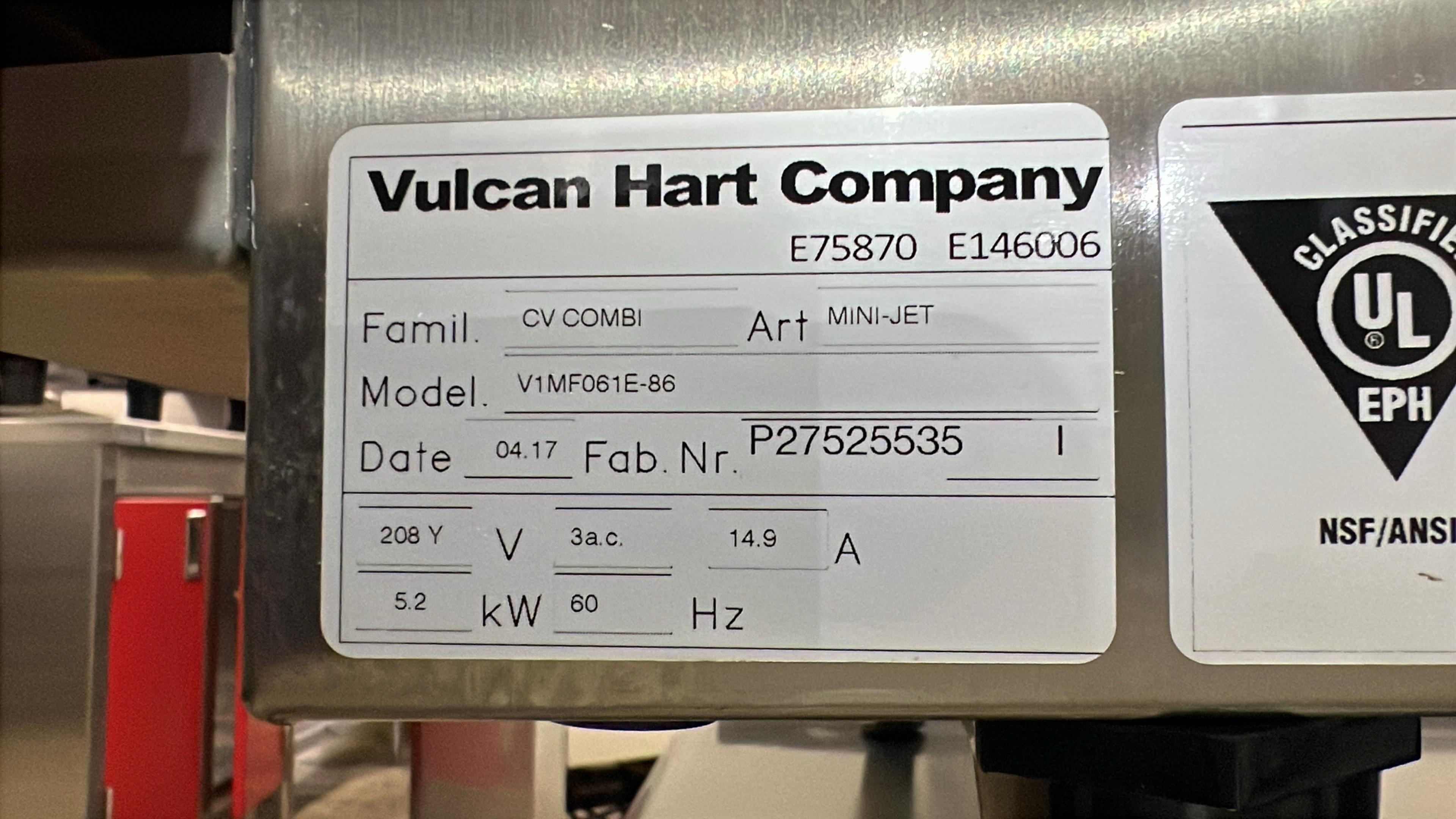 Used Vulcan MINI-JET Mini Size Electric Combi Oven with Touch Controls 208V 1/3PH - SA