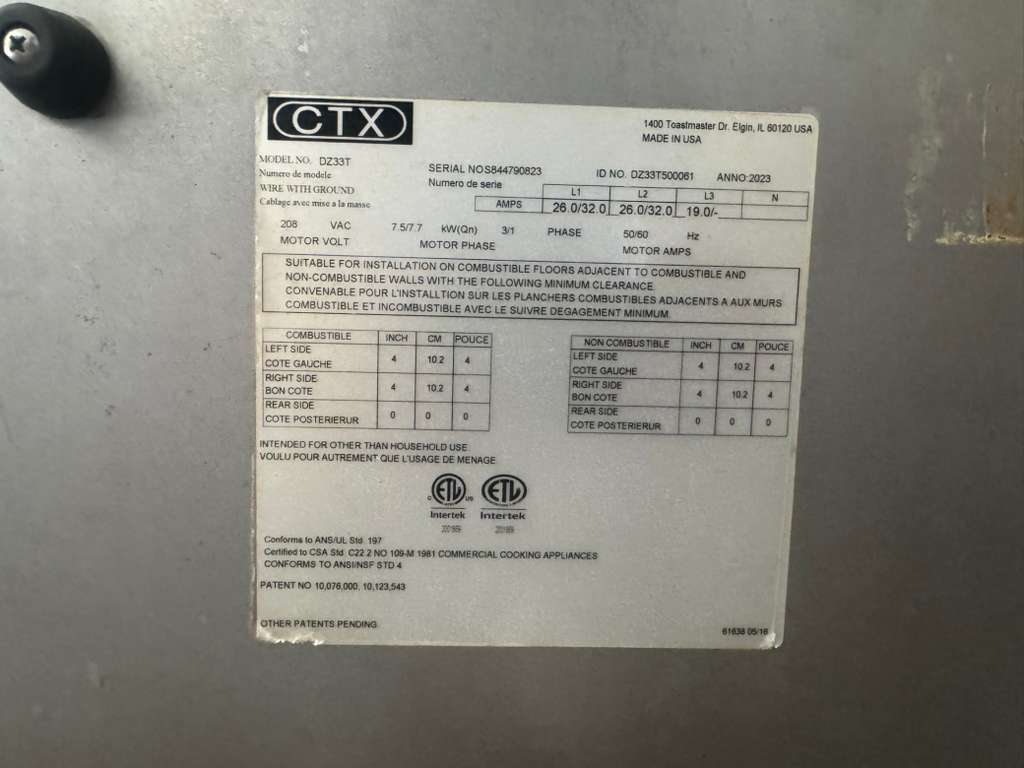 Used Middleby DZ33T CTX Electric Infrared Conveyor Oven Triple Stack 208V - 1 or 3Ph