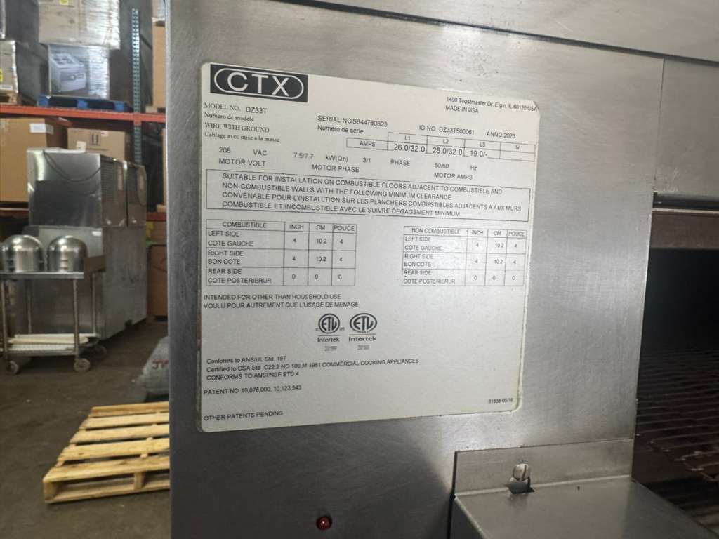 Used Middleby DZ33T CTX Electric Infrared Conveyor Oven Triple Stack 208V - 1 or 3Ph