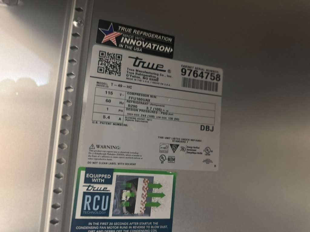 Used 2020 True T-49-HC 54 1/8" Stainless Solid Door Reach-In Refrigerator