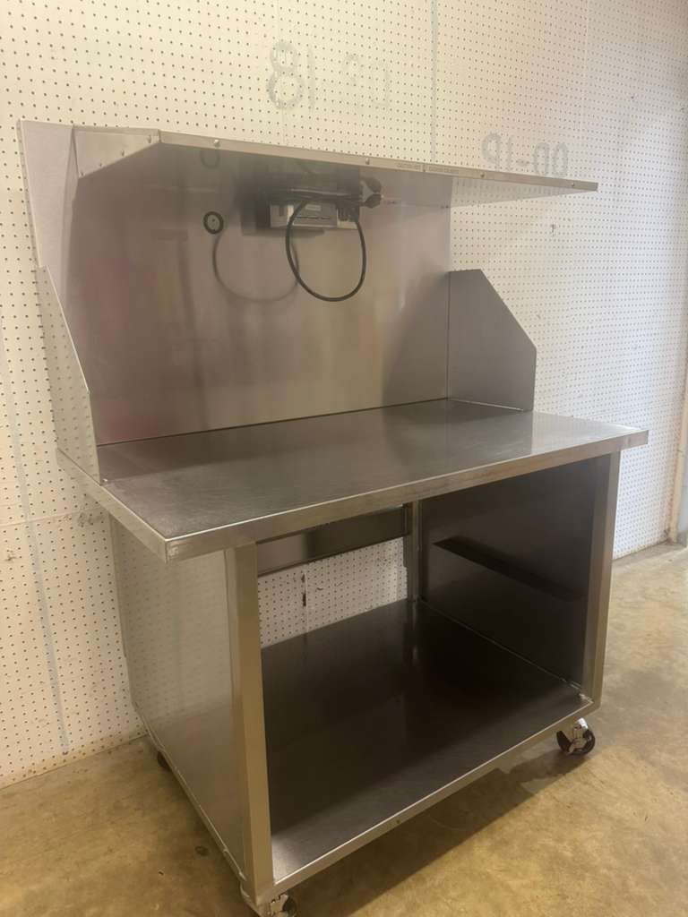Used 48" Stainless Table with Marshall 176050-2 Heated Over Shelf - 120V
