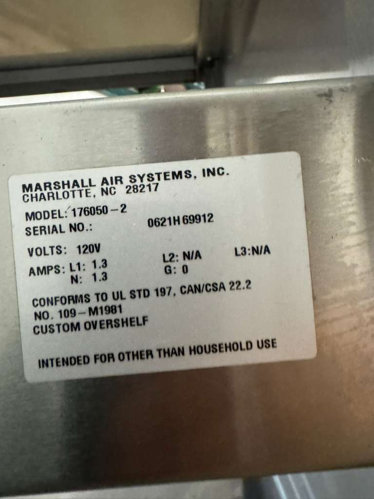 Used 48" Stainless Table with Marshall 176050-2 Heated Over Shelf - 120V