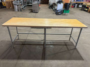 Used 96"X 30" Table with a 1-3/4" Thick Butcher Block Top- SA