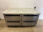 Used Delfield UCD4064N 4 - drawer Worktop Refrigerator With Marble Top 115V