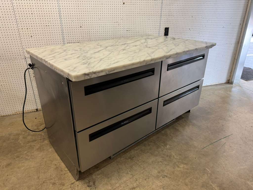 Used Delfield UCD4064N 4 - drawer Worktop Refrigerator With Marble Top 115V