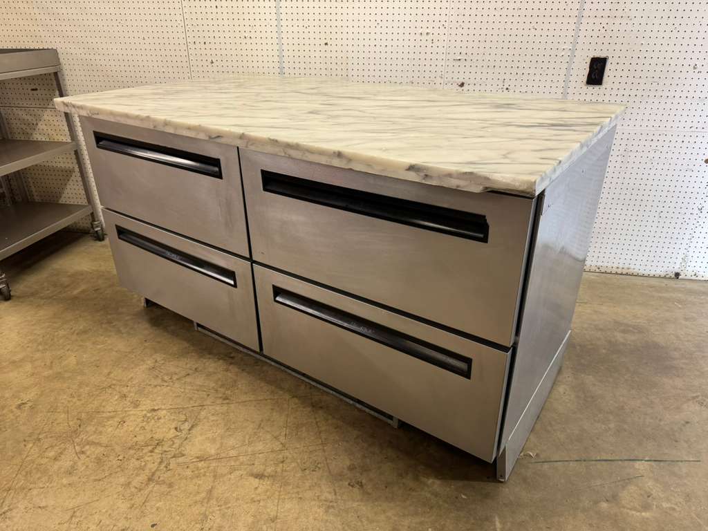 Used Delfield UCD4064N 4 - drawer Worktop Refrigerator With Marble Top 115V