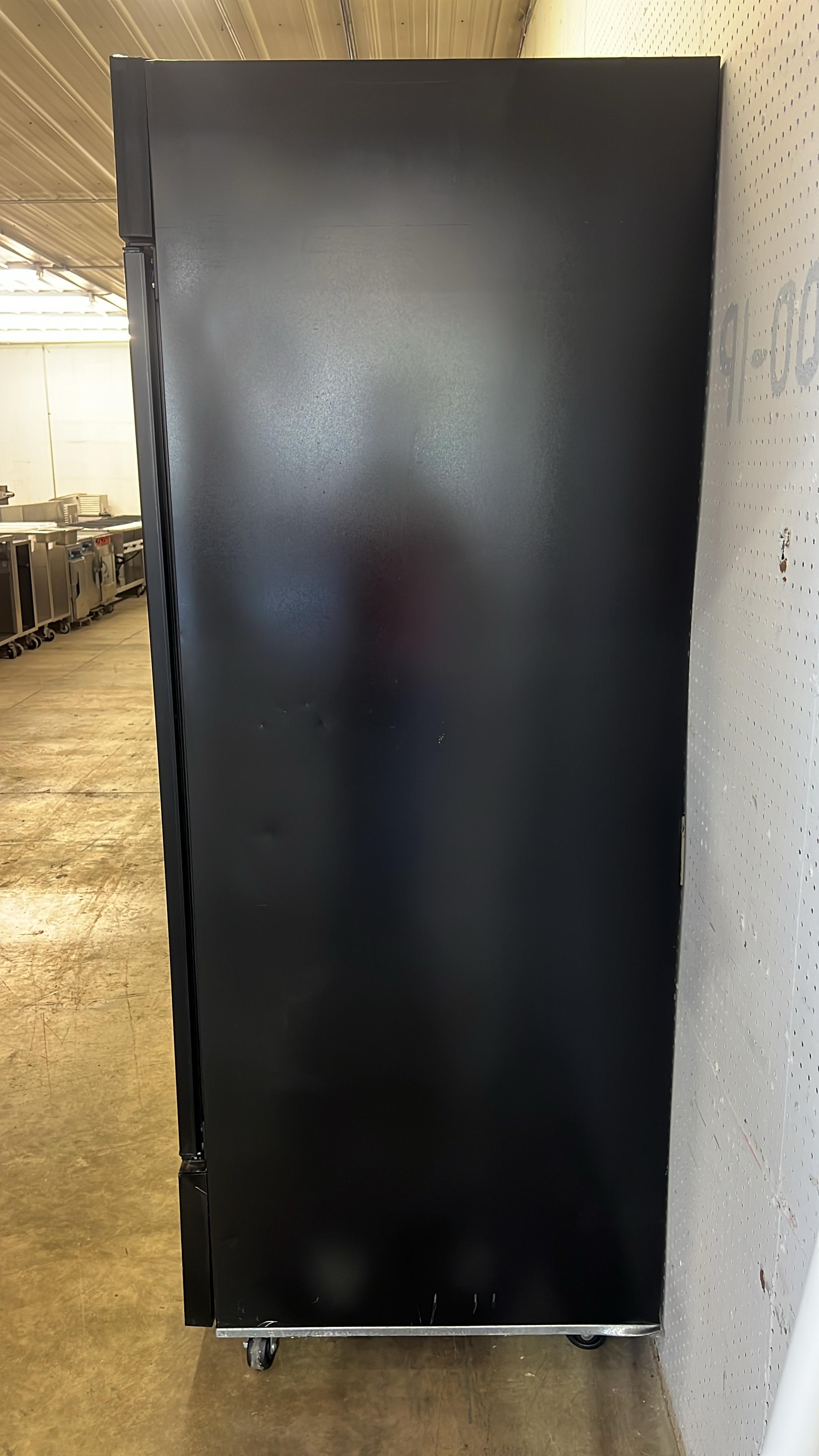 Used 2017 Beverage Air LV72HC-1-B Refrigerated Glass 3 Door Reach In Merchandiser