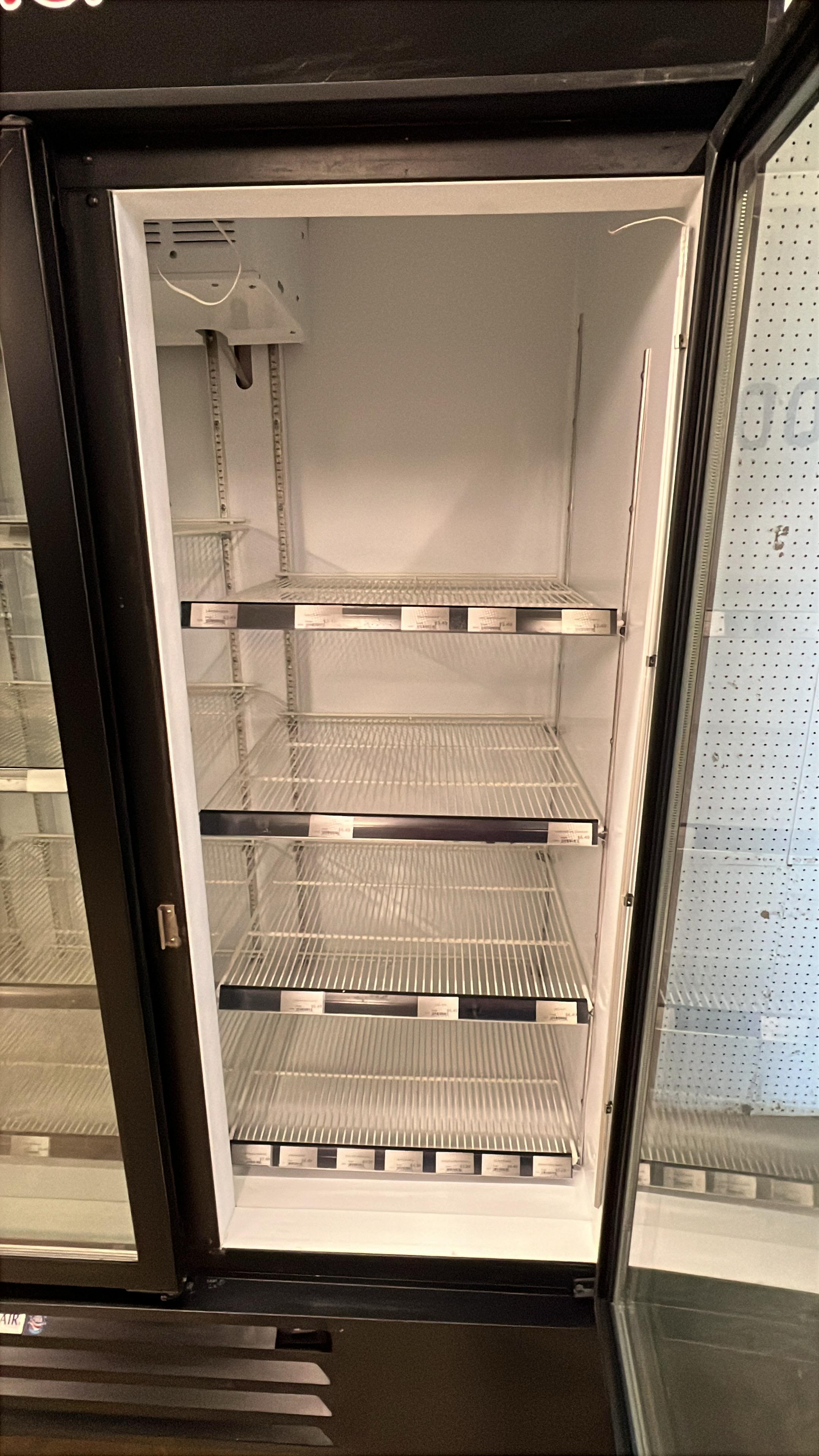 Used 2017 Beverage Air LV72HC-1-B Refrigerated Glass 3 Door Reach In Merchandiser