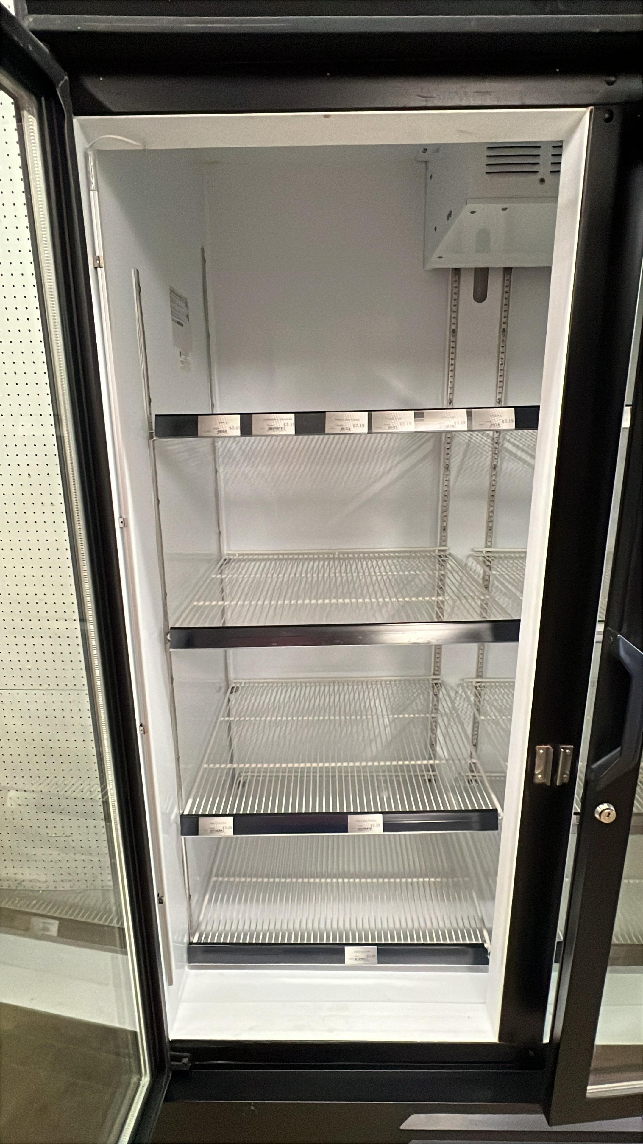 Used 2017 Beverage Air LV72HC-1-B Refrigerated Glass 3 Door Reach In Merchandiser