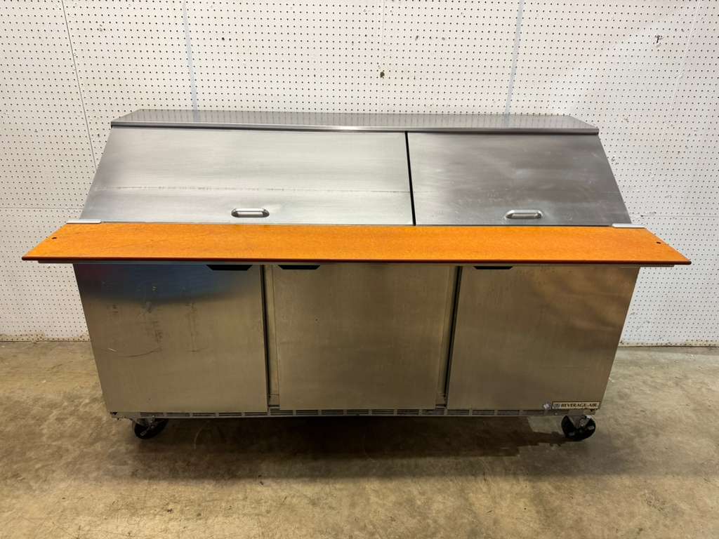 Used Beverage-Air SPE72HC-30M 72" 3 Door Mega Top Refrigerated Prep Table 120V
