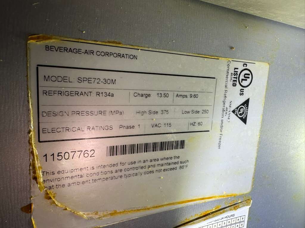 Used Beverage-Air SPE72HC-30M 72" 3 Door Mega Top Refrigerated Prep Table 120V