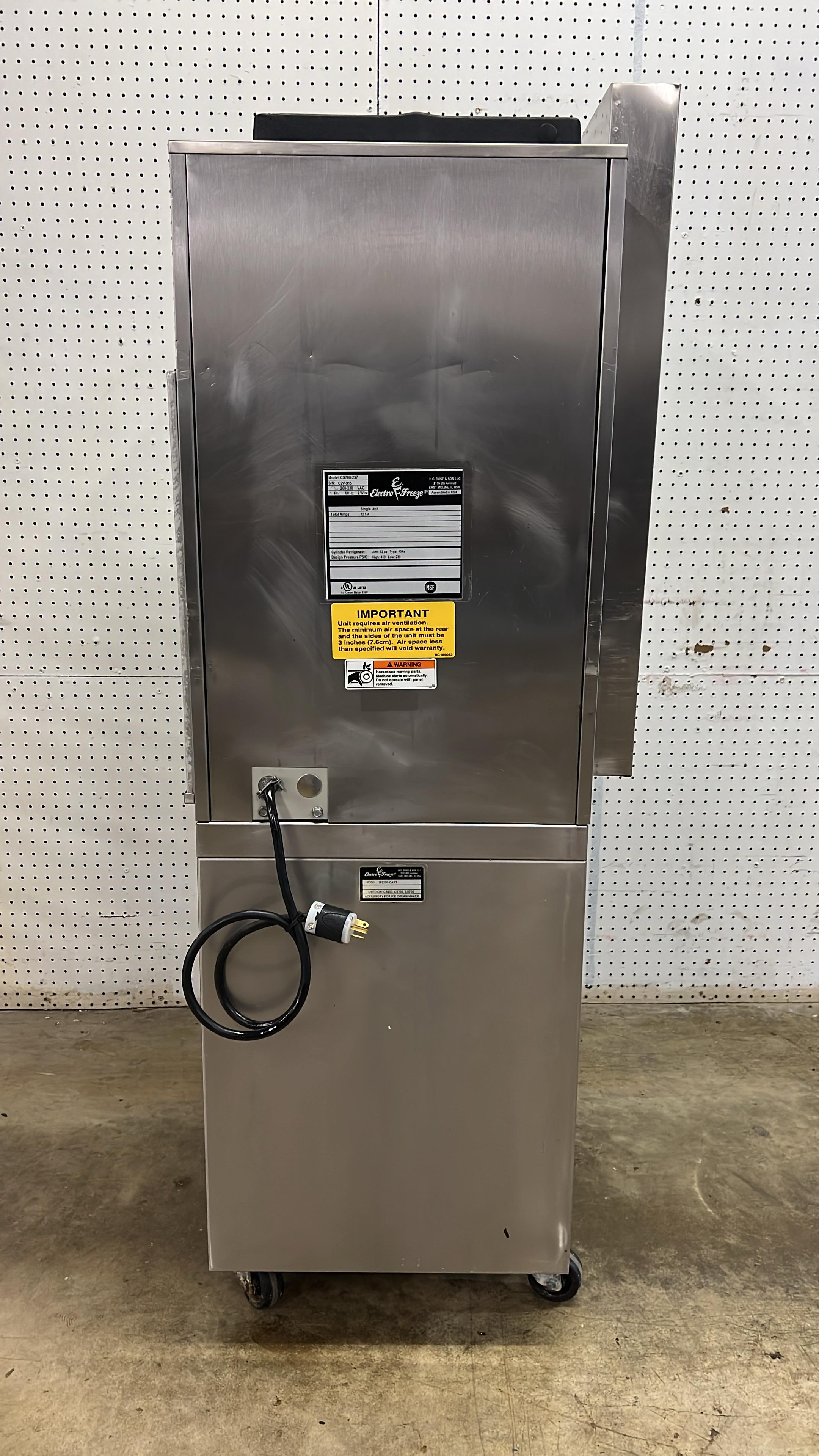 Used Electro Freeze CS700-237 Ice Cream Shake Machine With Mixer 208-230V - FG3