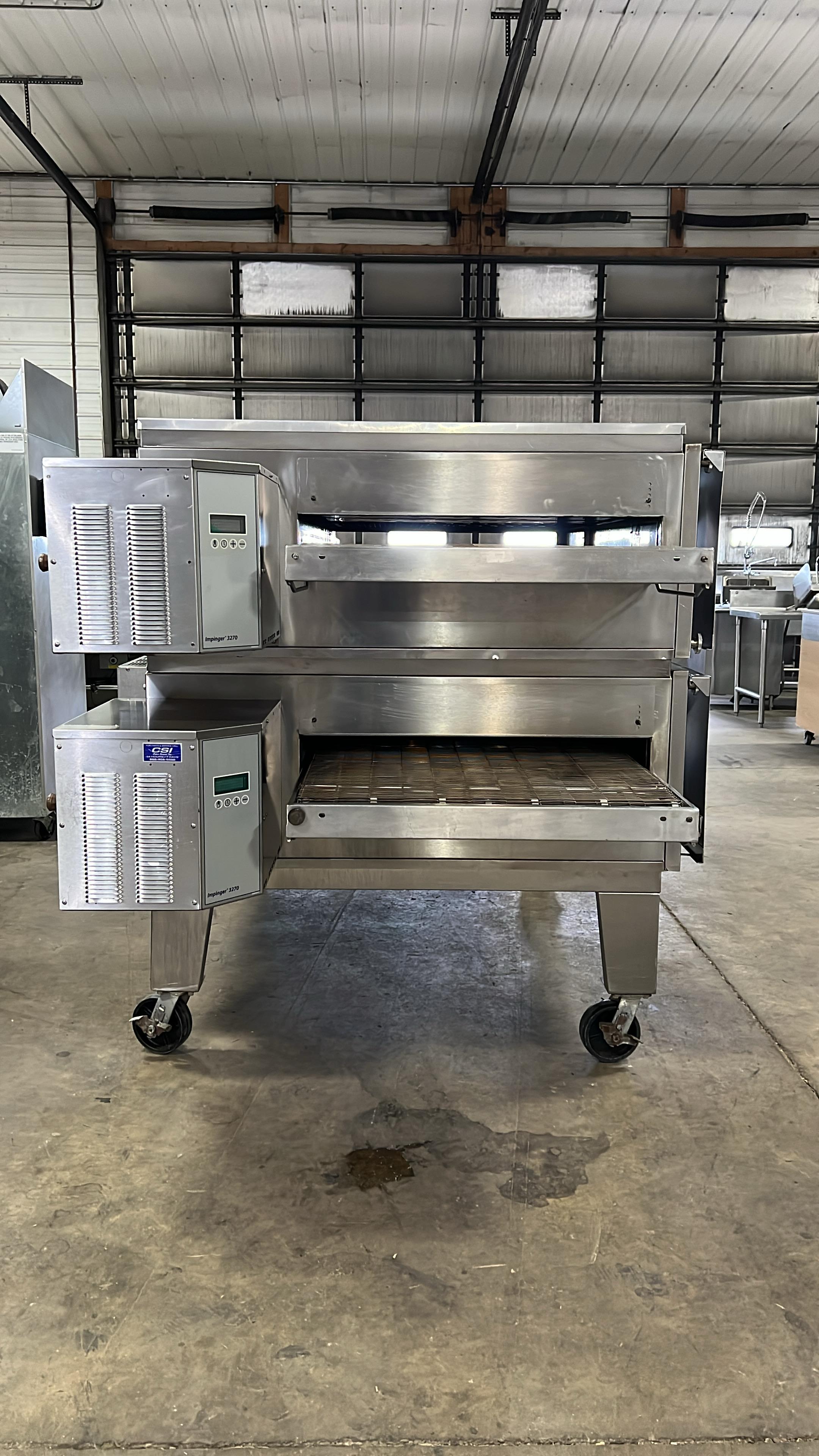 Used Lincoln 3270 NG Impinger Conveyor Pizza Oven Double Stack