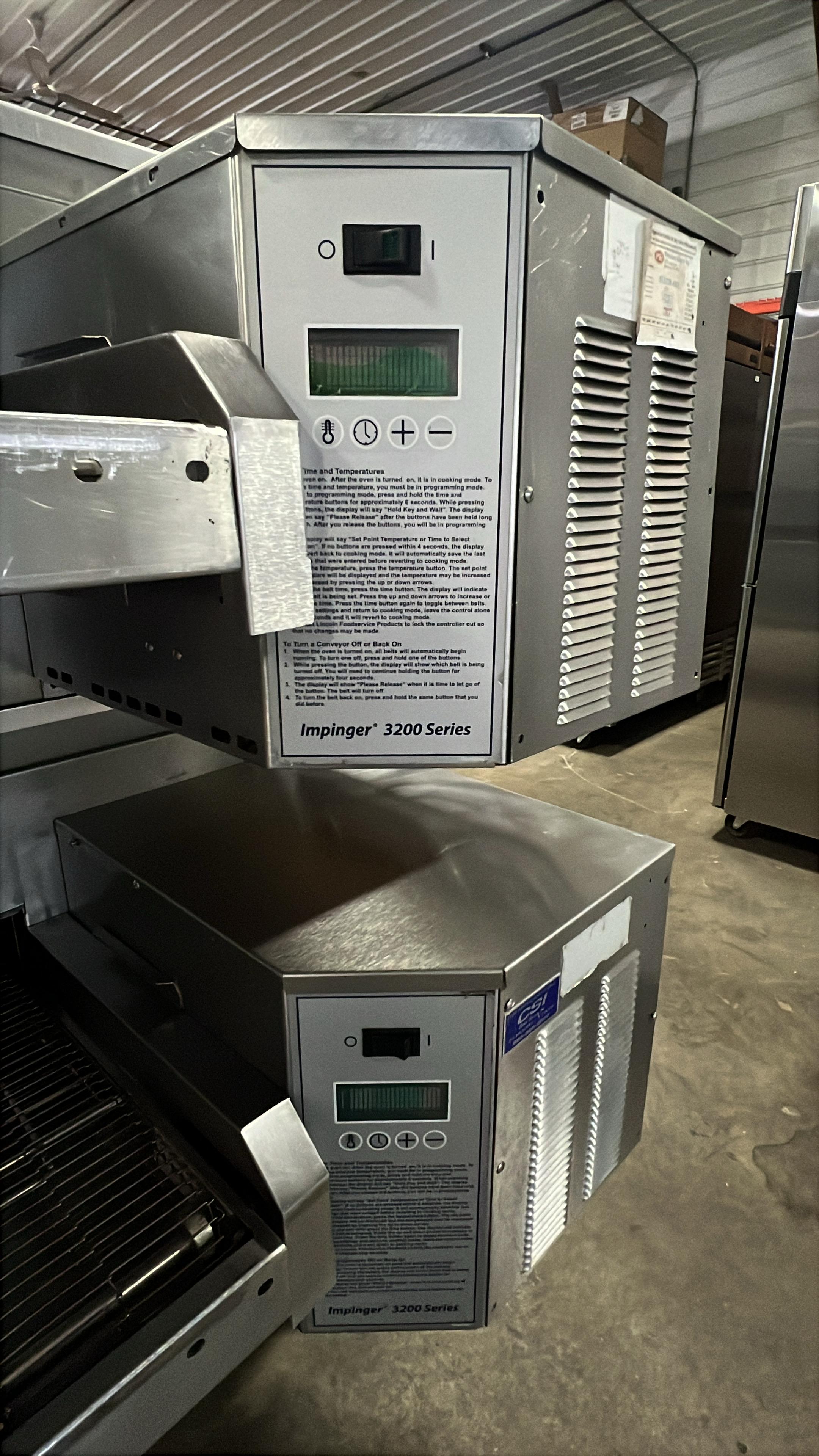 Used Lincoln 3270 NG Impinger Conveyor Pizza Oven Double Stack