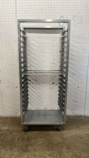 Used Stainless Mobile Wide Side Load Sheet Pan Rack with Casters - JJ