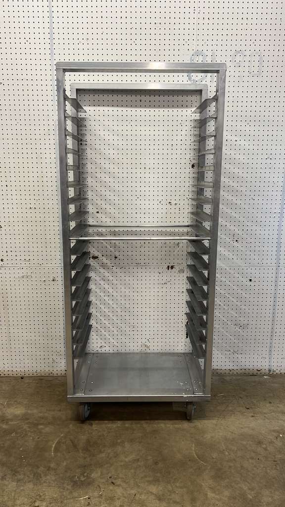Used Stainless Mobile Wide Side Load Sheet Pan Rack with Casters - JJ