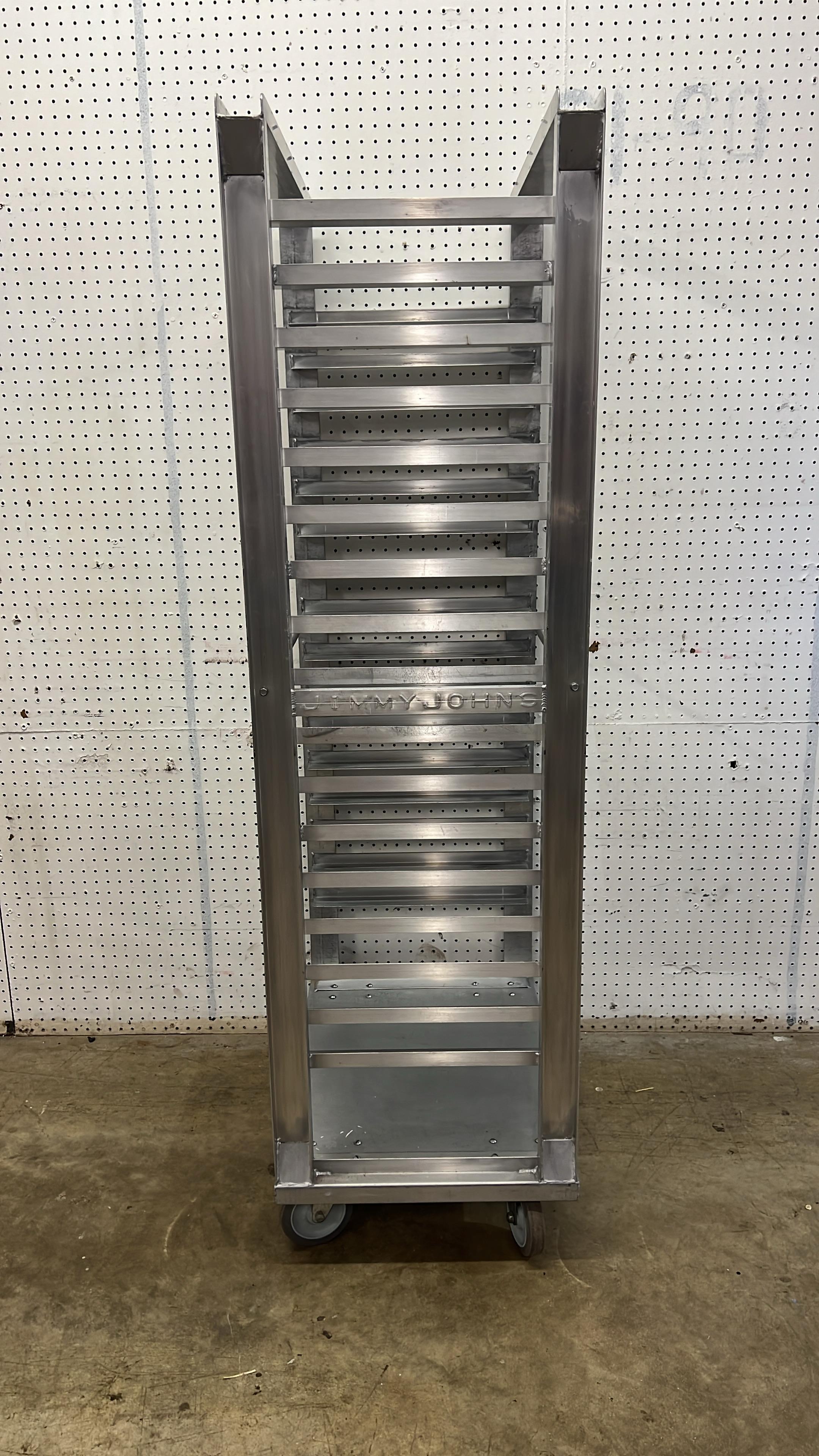 Used Stainless Mobile Wide Side Load Sheet Pan Rack with Casters - JJ
