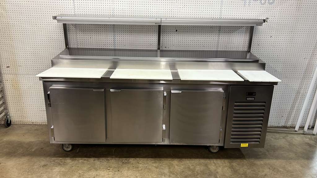 Used 91" Kairak KBP-91S 3 Door Refrigerated Stainless Steel Prep Table - 115V - JJ
