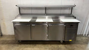 Used 91" Kairak KBP-91S 3 Door Refrigerated Stainless Steel Prep Table - 115V - JJ - 2