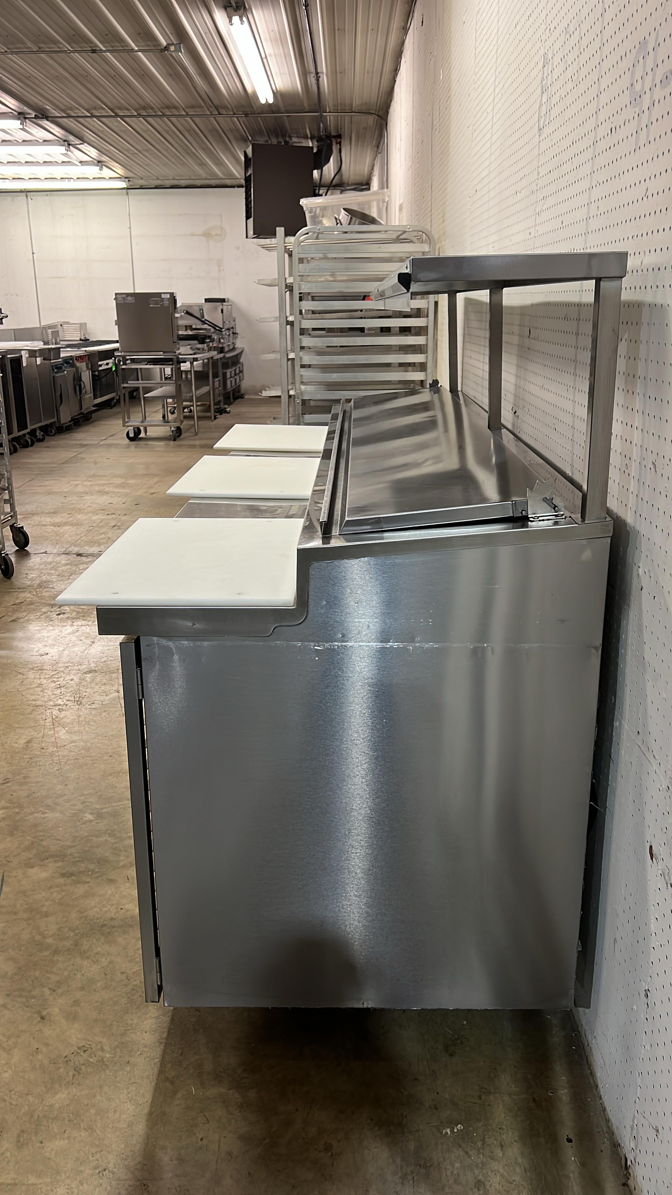 Used 91" Kairak KBP-91S 3 Door Refrigerated Stainless Steel Prep Table - 115V - JJ - 2