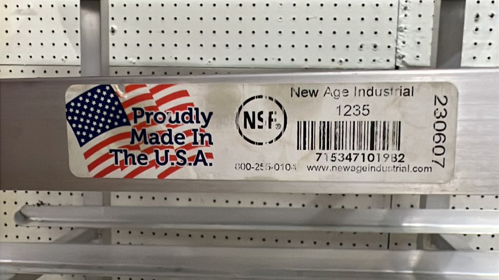 Used New Age 1235 35"H Mobile Can Rack w/ (54) #10 or (72) #5 Capacity - STS