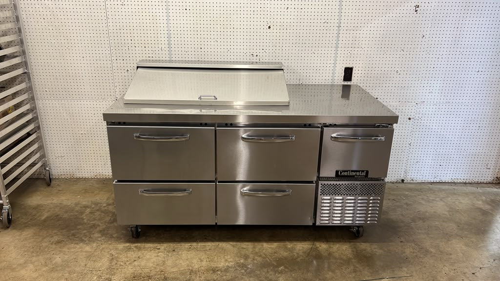 Used 68" Continental Ref RA68N18M Refrigerated Sandwich Prep Table 115V - STS