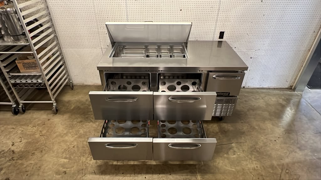 Used 68" Continental Ref RA68N18M Refrigerated Sandwich Prep Table 115V - STS
